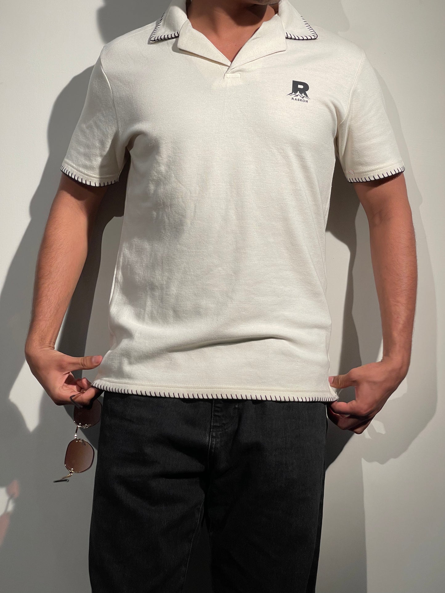 Raskoh Signature Contrast Stitch Polo | Premium Cotton Polo Shirt for Men