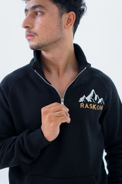 Mock neck quarter zip sweatshirt