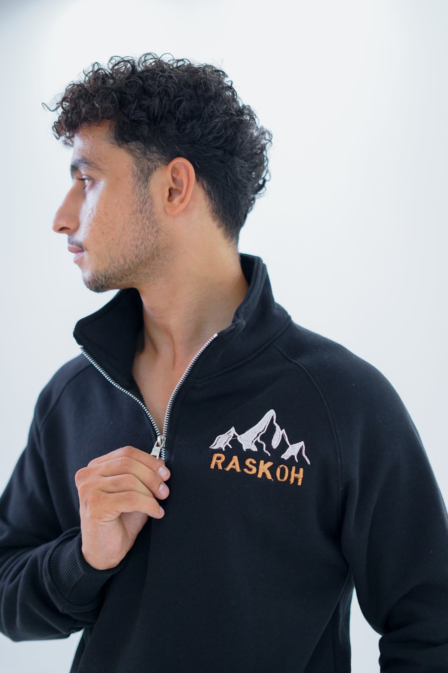 Mock neck quarter zip sweatshirt