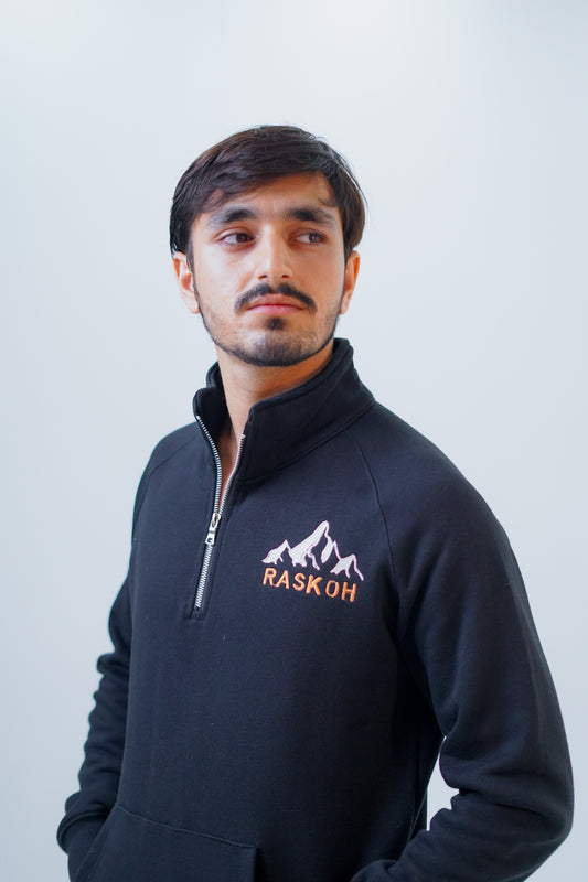 Mock neck quarter zip sweatshirt