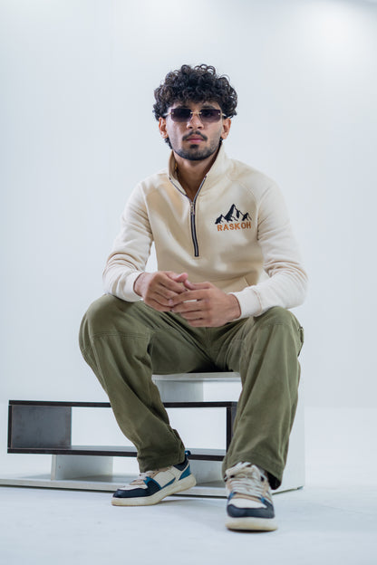 Mock neck quarter zip sweatshirt