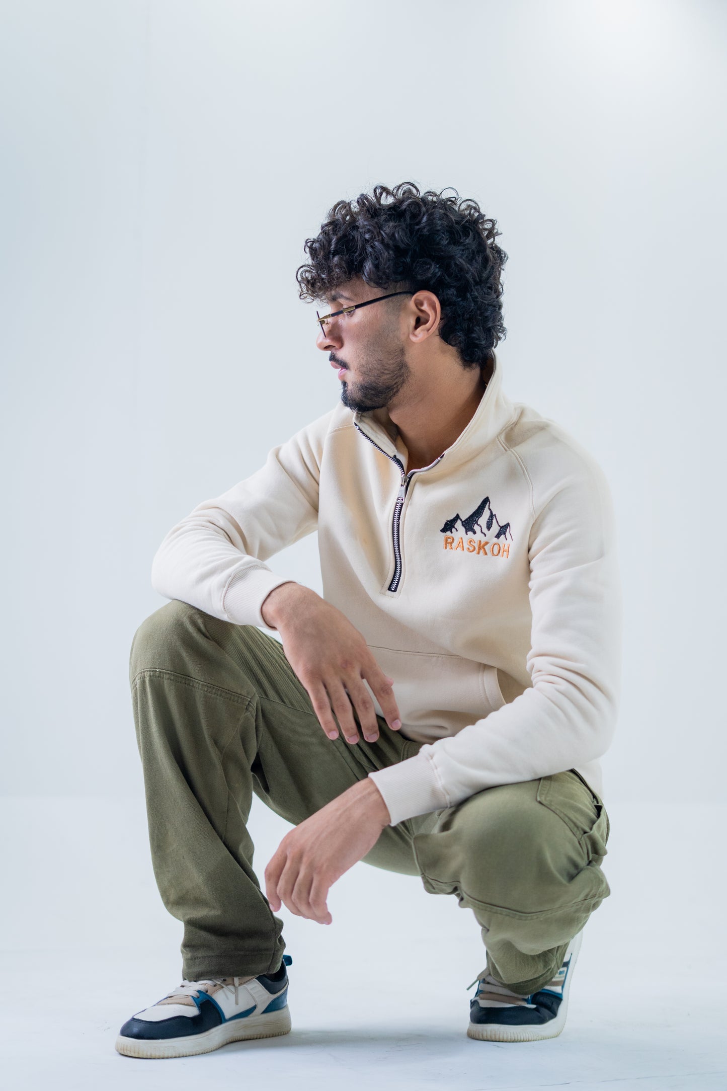 Mock neck quarter zip sweatshirt
