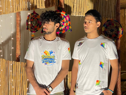 Kite Print Black & White Cotton T-Shirt