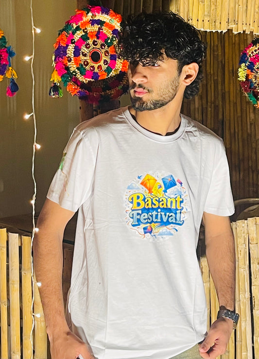 Kite Print Black & White Cotton T-Shirt